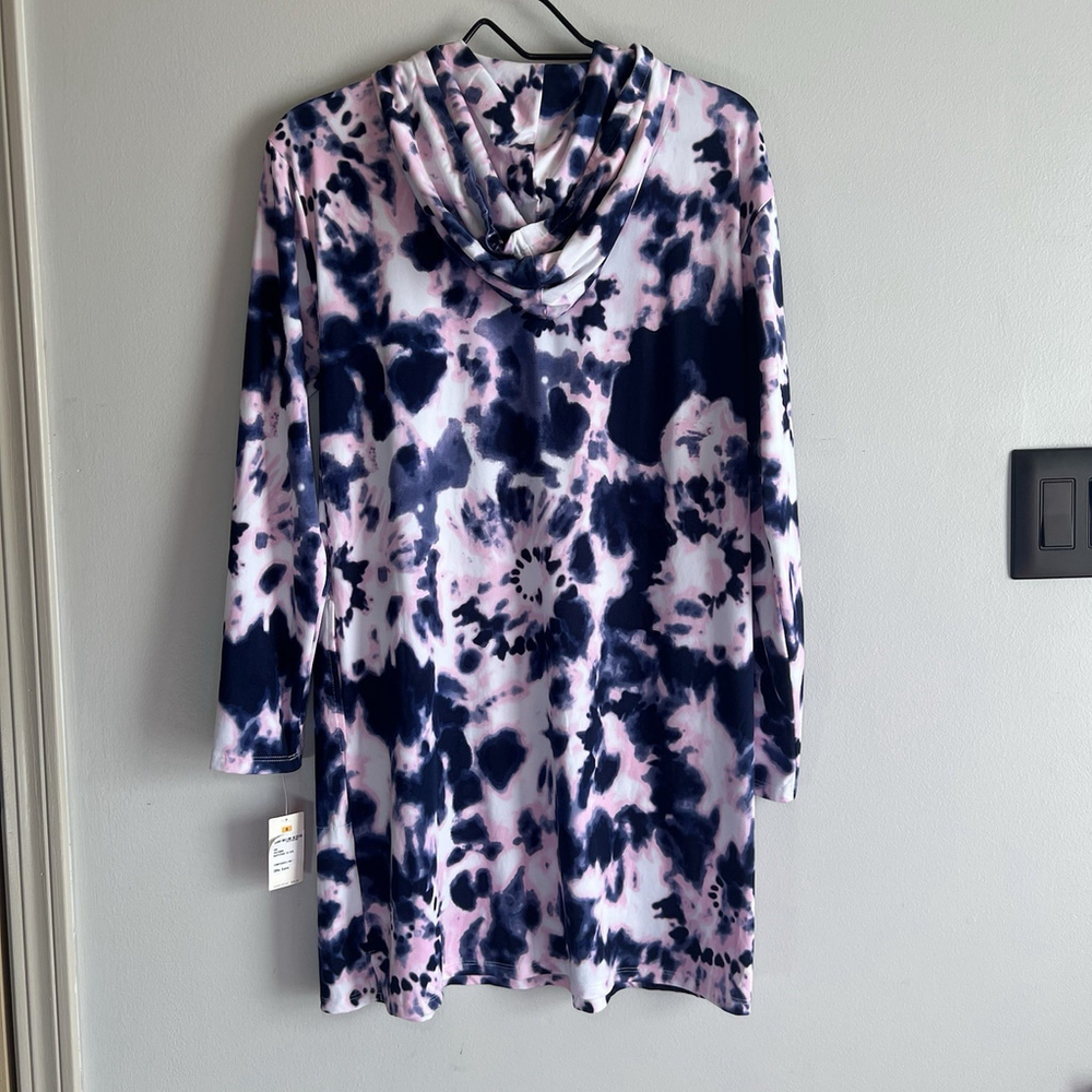 Betsey Johnson Women’s Tie Dye Hooded Lounge Dress Cover Up Size S - Picture 7 of 13